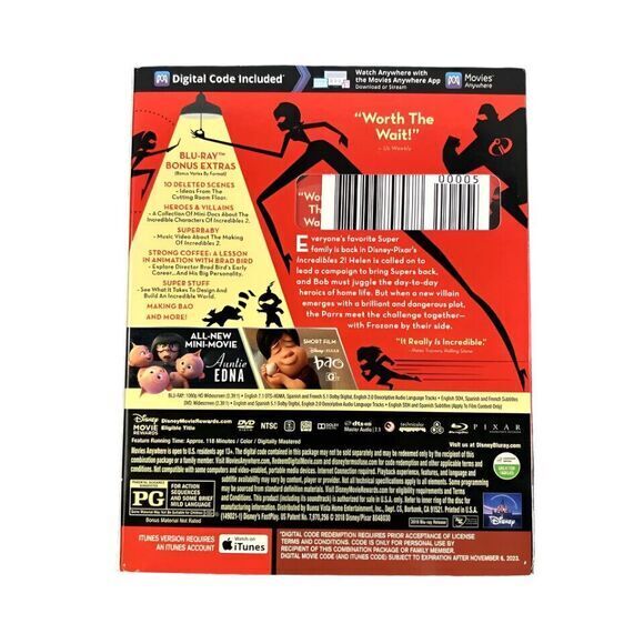 Incredibles 2 US/EC/BD2/SD1/BD DVD Bluray Lot‎ of 30 - Picture 3 of 3